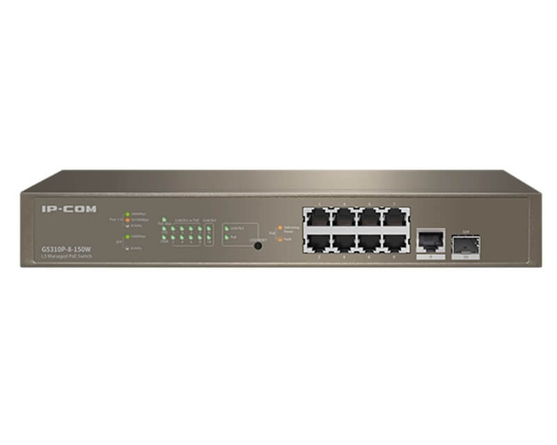 IP-COM G5310P-8-150W L3 Cloud Managed PoE SwitchEthernet PoE svičevi