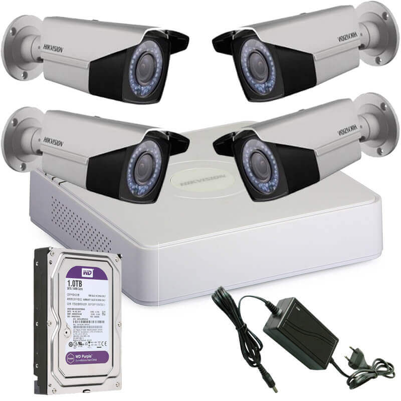Komplet sa 4 verifokalne kamere 2MP, snimačem I hard diskomKompleti za video nadzor