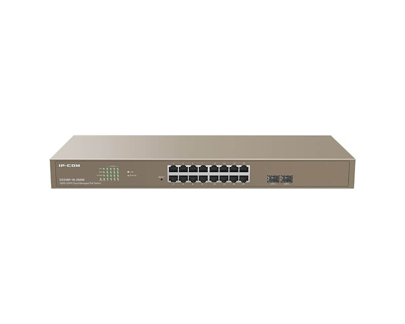 IP-COM G3318P-16-250W 16GE+2SFP Cloud Managed PoE SwitchEthernet PoE svičevi